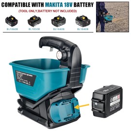 Gerttilyon Salt Spreader for Makita 18V LXT Li-ion Battery,Handheld Seed and Fertilizer Power Spreader. Year-Round Coverage for Grass Seeds, Rock Salt, ice melt Seasons（Tool only）