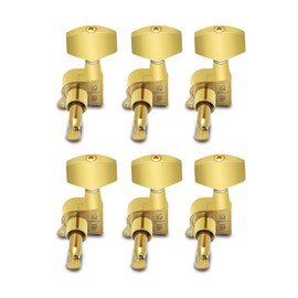 Metallor Sealed String Tuning Pegs Tuning Keys Machines Heads Tuners 6 In Line Right Handed Electric Guitar Acoustic Guitar Parts Replacement. (Gold)