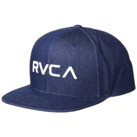 RVCA Men's Adjustable Straight Brim Snapback HAT/Dark Indigo, 1SZ