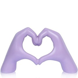SINTENILL Heart Hands Sculpture, Room Decor Aesthetic for Living Room Bedroom, Love Finger Shelf Decor for Office, Coffee Table, Wedding, Party, Desk Accessories, Purple Gifts for Women