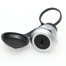 DRRI D Type Chassis Connector Type C Female to Female Converter Adapter Round Panel Mount with Dust Cover