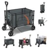 Collapsible Wagon Cart with Wheels 220lbs Foldable Wagon 120L Shopping