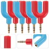 CAXUSD 5sets Professional Headset Splitter 1 to 2 Headphone Adapter