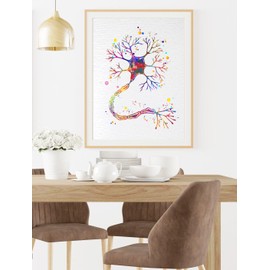 Dignovel Studios 8X10 Unframed Motor Neuron Watercolor Print Science Art Neurology Medical Art Brain Neuroscience Art Neurologist Clinic Wall Decor DN634