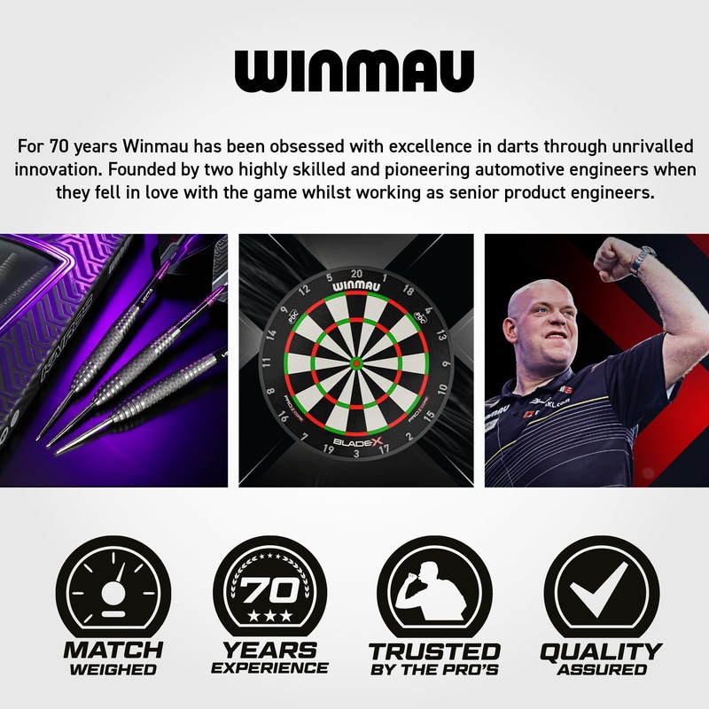 WINMAU Darts Kairos 26g 90% Professional Tungsten Steel Tip Darts