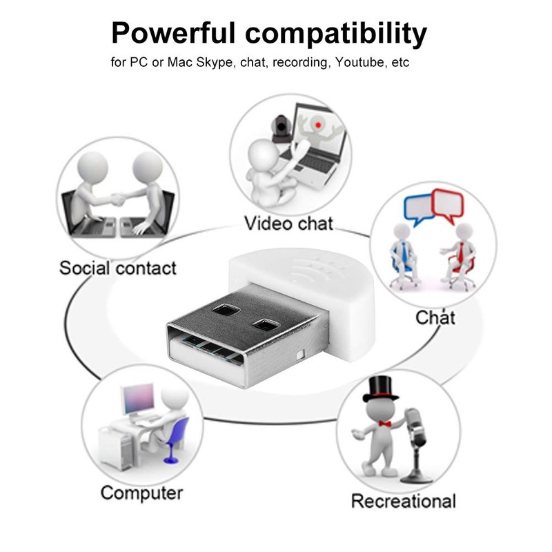 DEWIN Mini USB Microphone, Portable Noise Canceling Speech Recording Audio