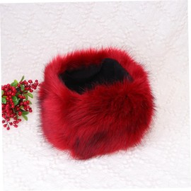 Mikinona Warm Fashion Faux Fur Hat Plush Red Beanies for Girls Women Ski Earmuff