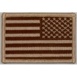 Unbranded Reverse  Tan USA American Flag Embroidered Patches 3"x2" iron-on