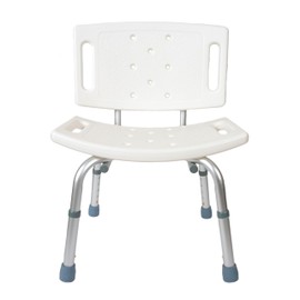 BodyMed Aluminum Shower Chair, Shower Seat, Disability Aid for Independence and Dignity, Removable Backrest, Anti-Slip Bench, for Elderly, Disabled, and Recovery