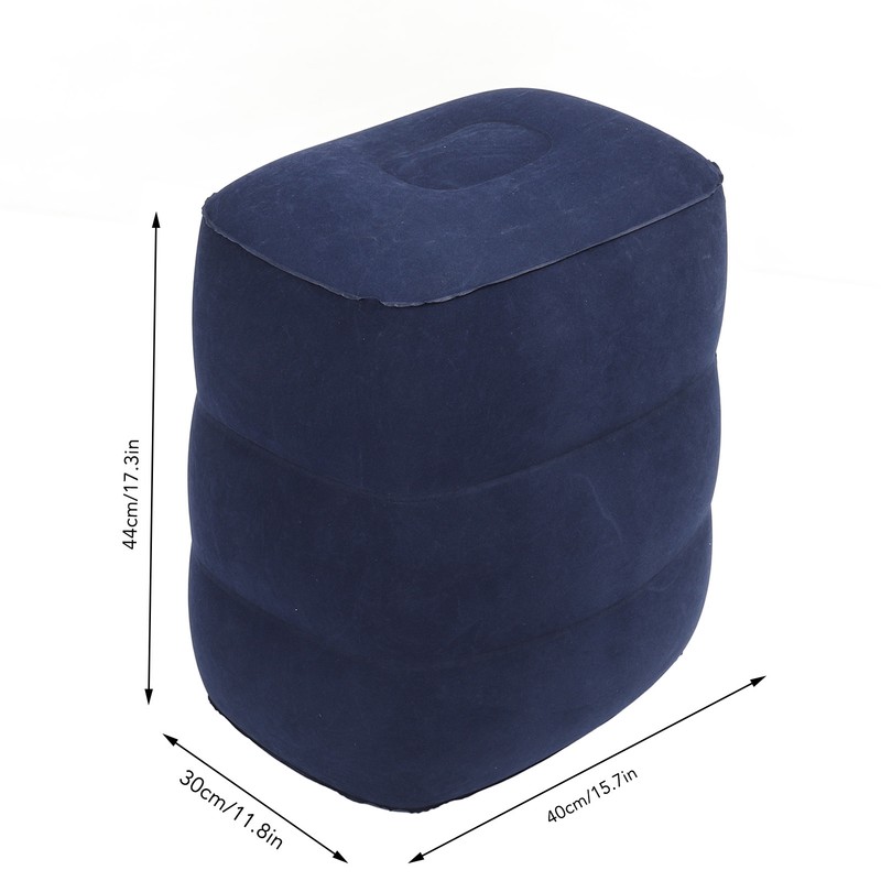 Inflatable Foot Rest Double Valve Blue PVC Flocking Washable Inflatable