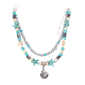 SAFIGLE 1Pc Shell Pearl Foot Chain Bracelet Fashion Ankle Jewelry for Women Yoga Anklet Colorful Beads Creative Foot Hanging Accessories