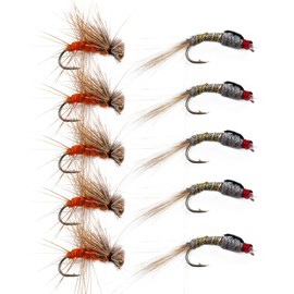 Goture Fly Fishing Fly Kit - 100 Pieces Fly Fishing Lures with Fly Fishing Box - Fly Fishing Assortment Kit for Bass Trout Salmon Fishing - Dry Flies Wet Fly Streamer Nymphs