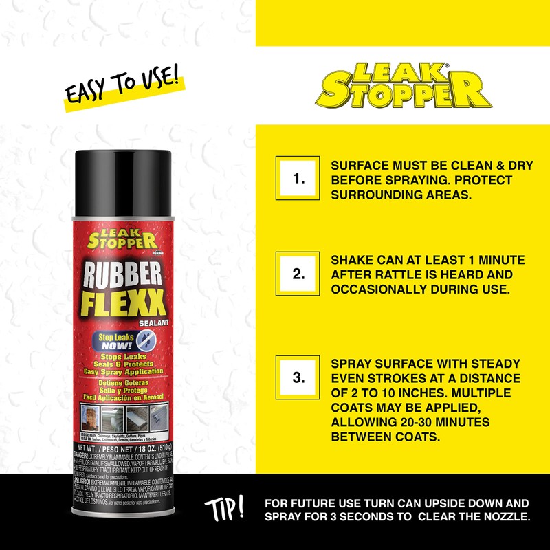 Leak Stopper Rubber Flexx – 18oz Waterproof Repair & Sealant