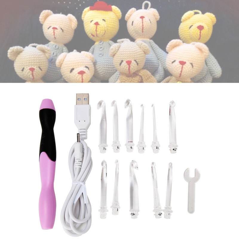 11 in 1 DIY Knitting Crochet Hooks Set Weave Craft
