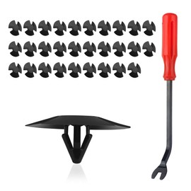 30PCS Hood Insulation Retainer Clips OEM#4878883AA,Bumper Retainer Clips with Fastener Remover,Essential Car Clips Compatible with Jeep Chrysler Dodge Ram Car Accessories