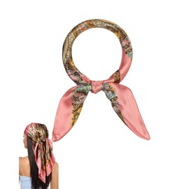 AORHOFJ Pack of 1 Headscarf, Silk Scarf for Women - 90 x 90 cm Large Square Elegant Scarves Scarf for Women Satin Bandana Girls Headscarf Hair Accessories Headscarf Women's Summer Bandana, orange
