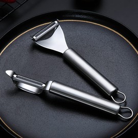 Kyraton Potato Vegetable Peeler, Stainless Steel Apple Fruit Veggie Peeler, Peelers for Kitchen Ergonomic Non Slip Handle Dishwasher Safe, Set of 2