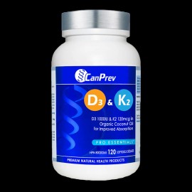 CanPrev Vitamin D3 & K2+MCT 120 Softgels