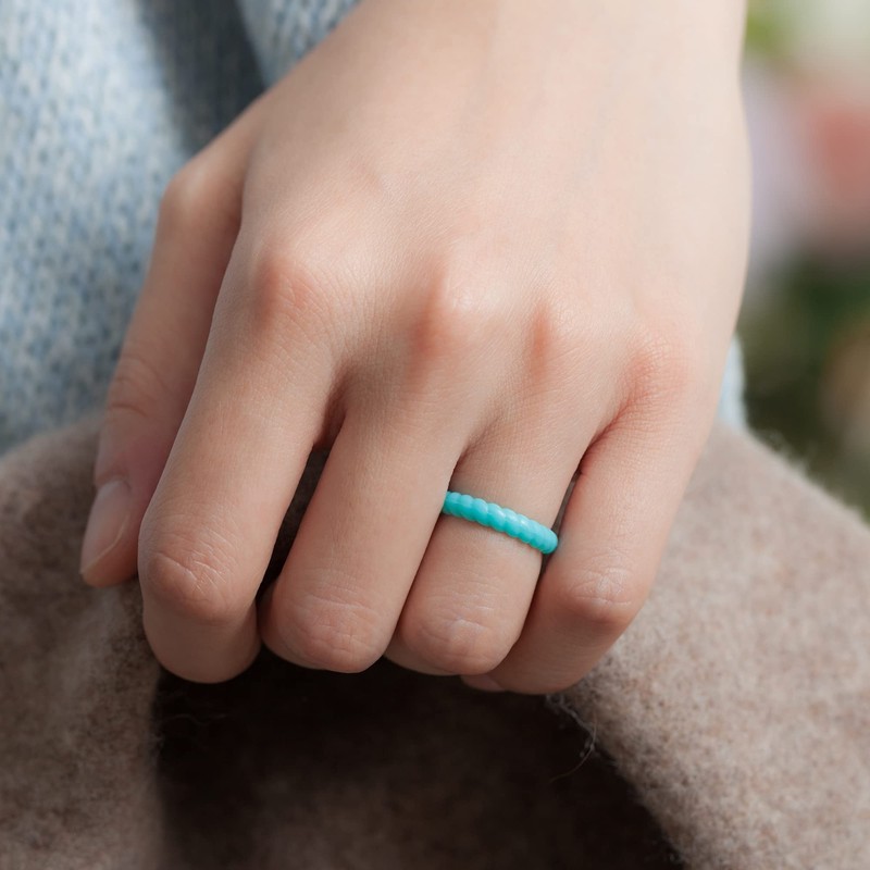 ThunderFit Womens Thin Swivel Silicone Wedding Bands, Stackable Rubber Engagement