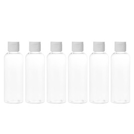 6 Pieces 100ml Travel Bottles Empty Refillable Squeeze Bottle with Flip Top Clear Plastic Bottles for Makeup Shower Gel Toiletries Bottles for Travel Shampoo Lotion