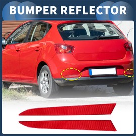 INFINAUTO Bumper Reflector Rear Left Right Bumper Reflector Side Marker No.6J4945105/6J4945106 for Seat Ibiza 6J MK V 2008-2012 Plastic Red Durable