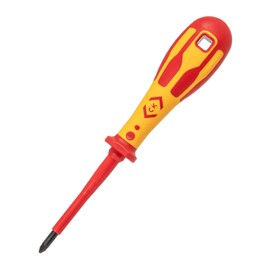 C.K Dextro VDE Pozidriv Screwdriver PZ1 x 80mm, Insulated Screwdrivers for Electricians, Tested to 10,000v, Gripping Precision Tip, Pozi Heavy Duty Screw Driver Electrician, Hand Tools, T49143-1