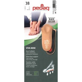 Pedag Viva Mini Orthotic with Semi-Rigid Arch Support, Metatarsal & Heel Pad, Leather, Black, US M15/EU 48