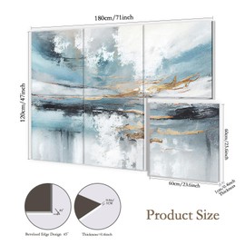 JBER Acoustical Wall Panels, 72×48 Inches Art Acoustic Panels, Decorative Acoustic Panels, Sound Absorbing Wall Art, Acoustic Wall Panels for Studio,Home & Living Room(Lake of the Sky)
