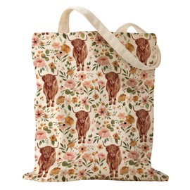 Miss Adola Tote Bag for Women Girls Aesthetic Canvas Tote Bag Inspired Gift Reusable Casual Bag for Work Shopping Travel, Yak Flower