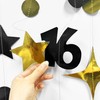 Black Gold 16th Birthday Decorations Number 16 Circle Dot Twinkle