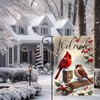 Merry Christmas Garden Flag 12x18 Double Sided Welcome Winter Cardinal