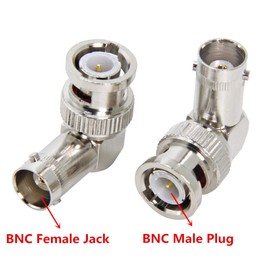 Right Angle BNC, RFAdapter BNC Male to Female Adapter Connector for Scanner, Camera, Ham Radio, Antenna