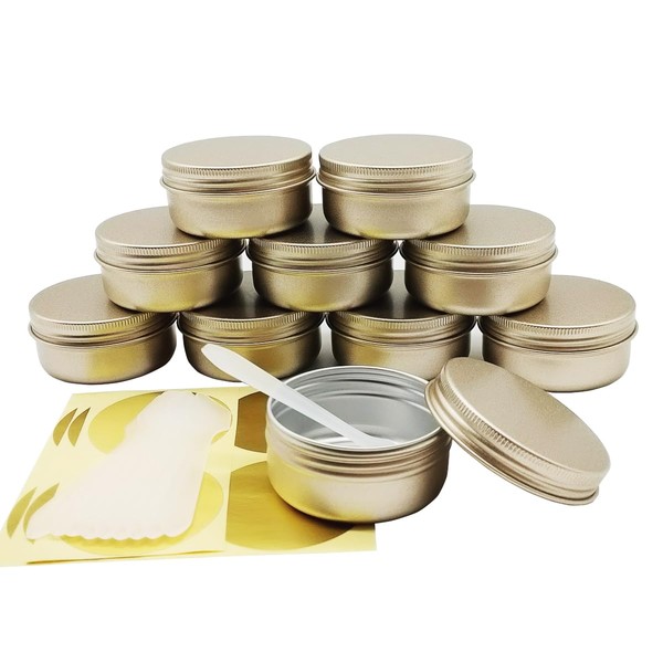 Wopanxye 10pcs 50ml Aluminum Tin Jars, Lip Balm Container, 50gram