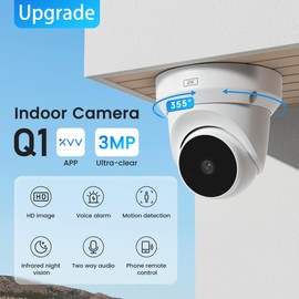 bizv Indoor Pan/Tilt Smart Security Camera, 2KHD Dog-Camera,2.4GHz WiFi Camera with Night Vision,AI Human Dection,for Baby and Pet Monitor,Cloud & SD Card Storage,Private Mode (Q1-Indoor Camera)