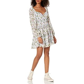 ASTR the label Women's Carina Dress, Blue Multi Floral, Large