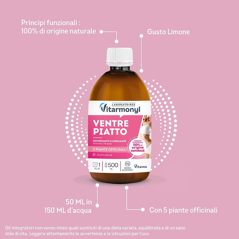 Vitarmonyl Ventre Piatto - Drenante con Thè Verde e Finocchio