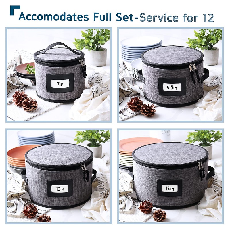 STORAGEBUD China Storage Containers Hard Shell, 8 Piece Flatware &