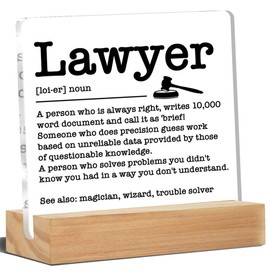 Lawyer Gifts for Women Men, Law School Graduation Gifts Thank You Gifts for Lawyer, Lawyers Definition Acrylic Desk Plaque Sign Law Office Decor 4 x 4 Inches