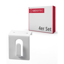 Gedotec Window Hooks White | Hanging Hooks Made of Steel | Decorative Hooks for Hanging in Doors and Windows up to 17 mm | No Gluing & Drilling | Door Hooks for Decoration & Curtain Rod | Pack of 4 -