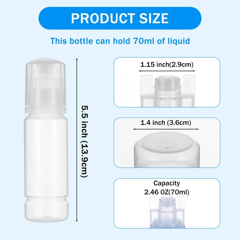 AojSup 36 Pieces 70ml Empty 502 Ink Refill Bottles Universal