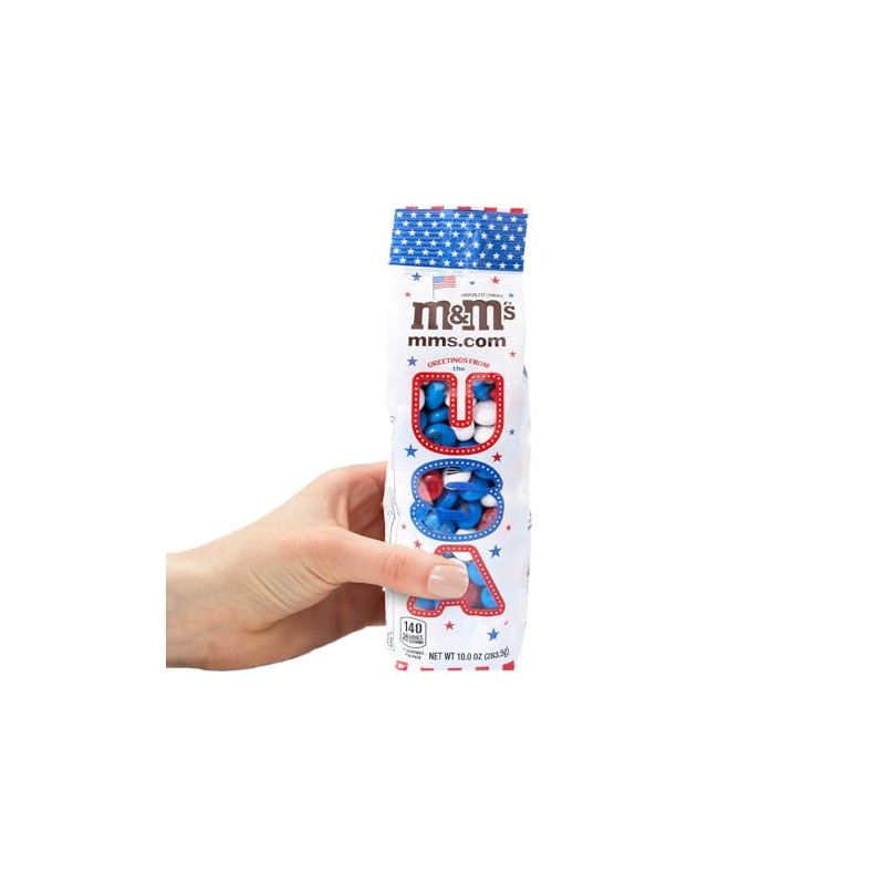 M&M’S Patriotic Candy 3-Pack, 10oz Bag of Red, White, and