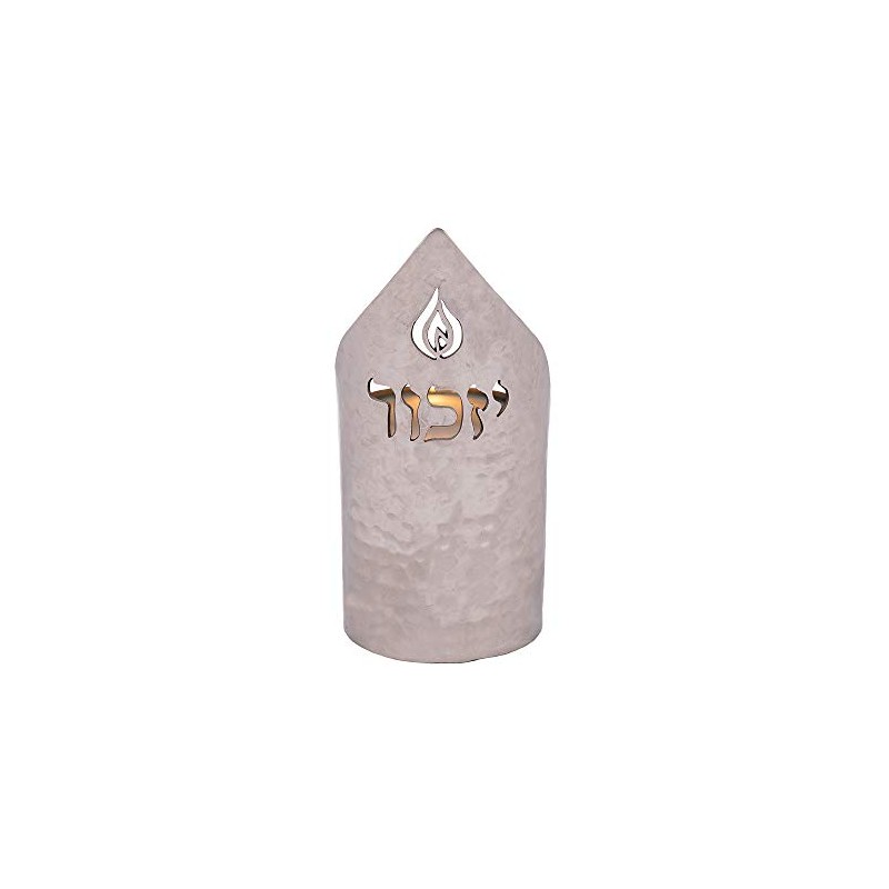 Memorial Yahrzeit Candle Holder Yizkor with Candle - Made in