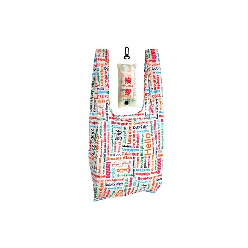 Epios 7338 Eco Bag, Foldable, Compact, Shopping Bag, Worldwide "Hello",