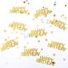 200 pcs Gold Happy Birthday Confetti Gold Table Decorations for