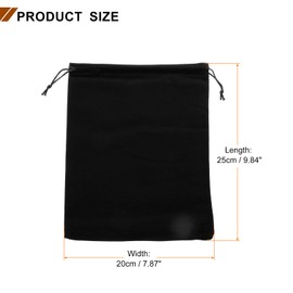 HARFINGTON 10pcs Velvet Gift Bags 7.9" x 9.8" Drawstring Jewelry Pouches Reusable Gift Packaging Storage Bags with Drawstring for Jewelry Bracelet Headphone Bead Gift Candy, Black