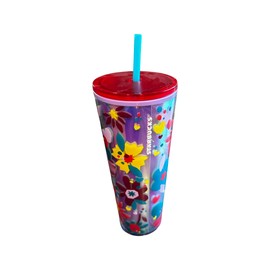 Starbucks 2023 Valentine Venti Acrylic Tumbler with Hearts and Flowers