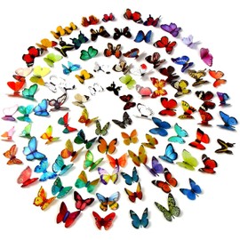 JOFONY 99 Pieces 3D Butterfly Stickers, Colour Butterfly Wall Decoration, 3D Butterfly Decoration, Butterfly Stickers, DIY Wall Home Decoration, Spring Decoration for Baby Room