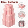 Oairse Square Gift Boxes with Lids for Presents Small Pink