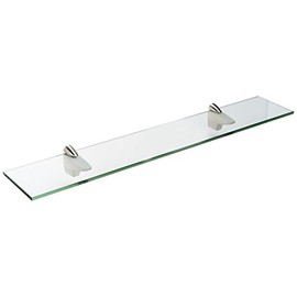 Spancraft Glass Falcon Glass Shelf, Brushed Steel, 10 x 27