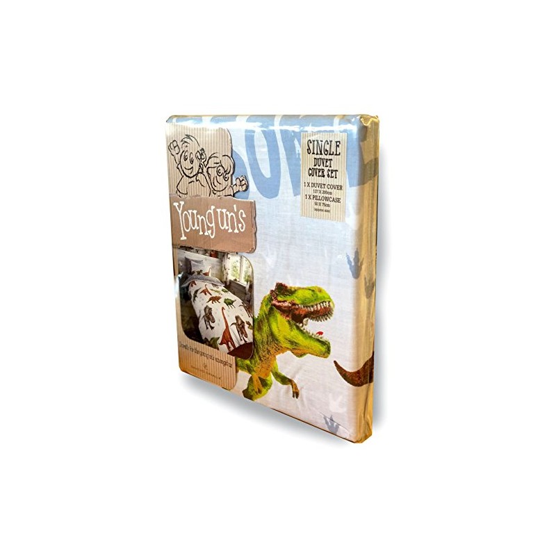 Rawrsome Dinosaur Single Duvet Cover and Pillowcase Set